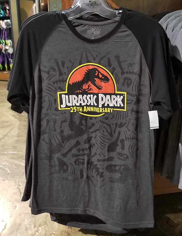 Jurassic Park JP 25th Anniversary Logo Universal Studios - Men's Raglan Shirt