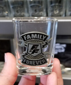 Fast and Furious Supercharged Universal Studios Shot Glass Square Cut Clear - Family Forever