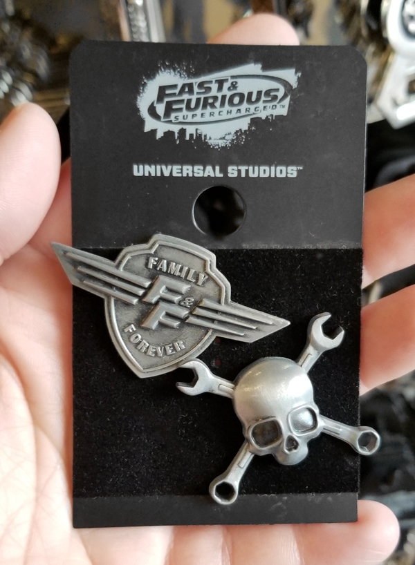 Fast and Furious Supercharged Universal Studios Trading Pin - 2 Pins Set - Family Forever / Skull