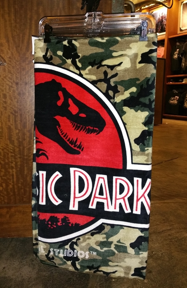Jurassic Park Universal Studios Beach Towel - Logo Green Camo 30x60