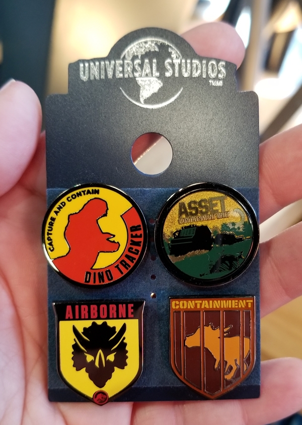Jurassic World Universal Studios Trading Pin Set - (4 Pins) Capture and Contain