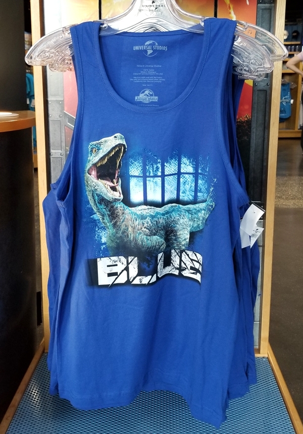 Jurassic World Universal Studios Men's Tank Top Shirt - Raptor Blue