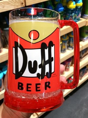 Simpsons Universal Studios Parks Duff Beer Plastic Insulated Mug