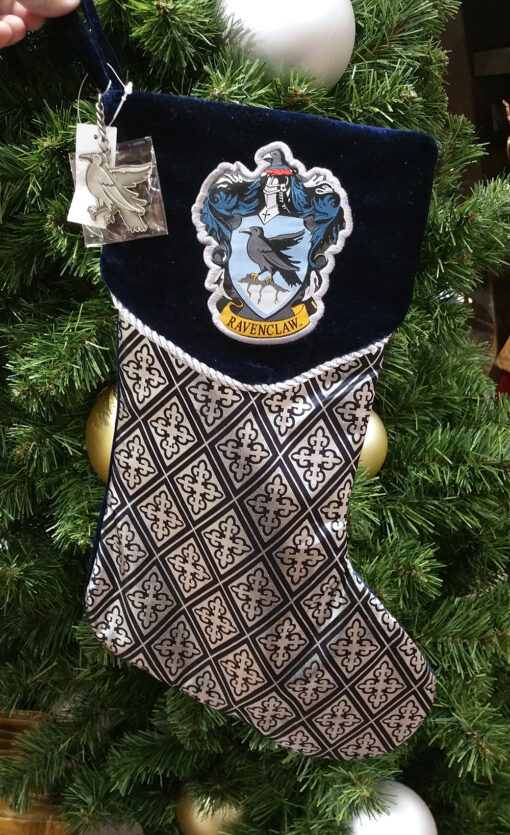 Wizarding World of Harry Potter Universal Studios Parks Holiday Stocking Ravenclaw Crest w/Charm