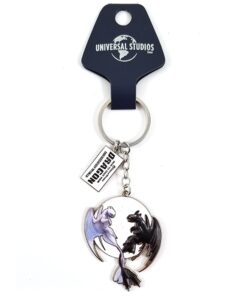 How to Train Your Dragon Universal Studios Parks Keychain Flying Moonlit Couple
