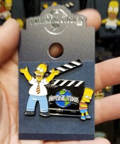 The Simpsons Universal Studios Parks Pin - Movie Clapperboard w/ Homer and Bart