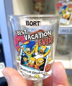 The Simpsons Universal Studios Parks Shot Glass - Polaroid Family Best Vacation Ever BORT