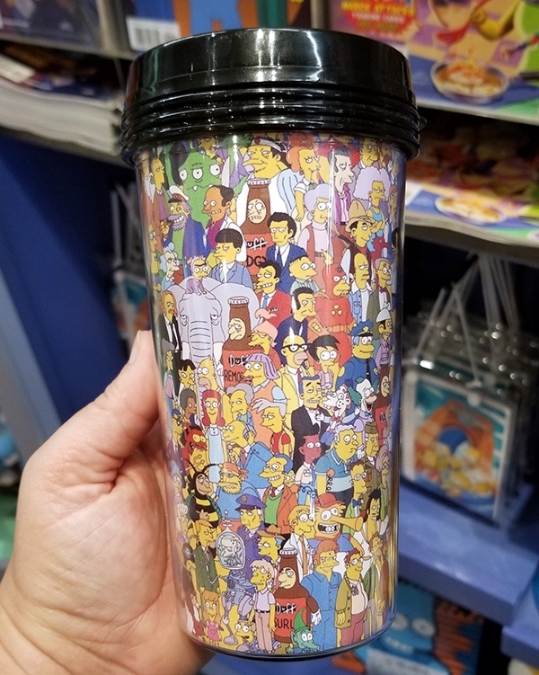 The Simpsons Universal Studios Parks Multi Character Collage Drink Cup with Lid