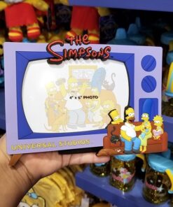 The Simpsons Universal Studios Parks PVC 4x6 Photo Frame TV Family on Couch