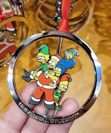 The Simpsons Universal Studios Parks Holiday Ornament Santa Homer w Elves Family