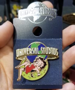 Betty Boop Universal Studios Parks Pin - Universal Globe and Betty Reclining with Smiling Moon