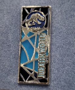 New Universal Studios Jurassic World Blue Stained Glass Isla Nublar Logo Pin 