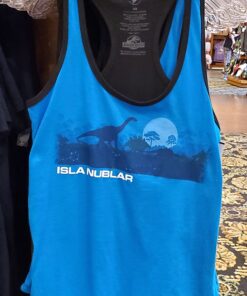 Jurassic World Universal Studios Parks Ladies Shirt - Isla Nublar Blue Tank Top