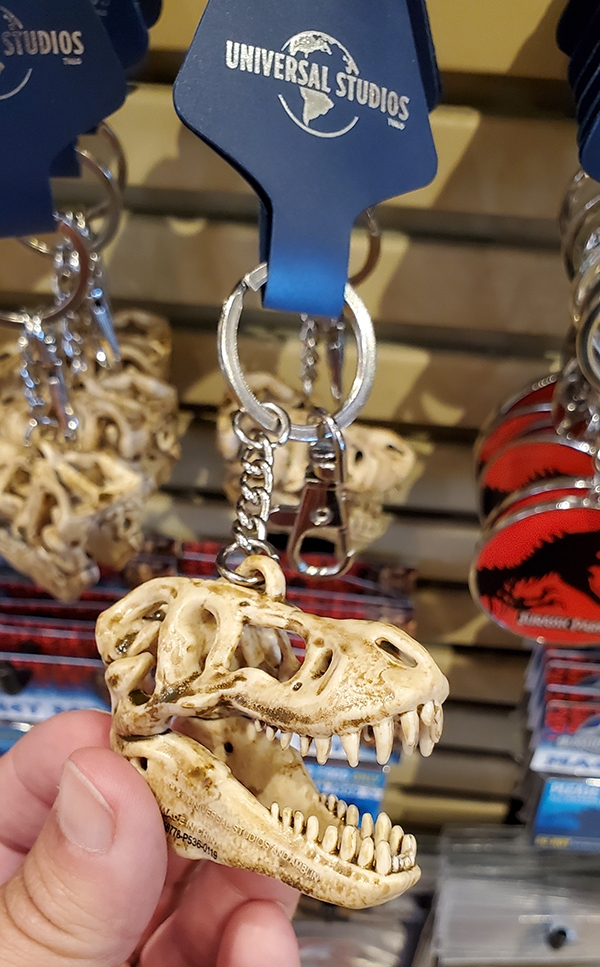 Jurassic World Universal Studios Parks Keychain - Tyrannosaurus Rex TRex Skull