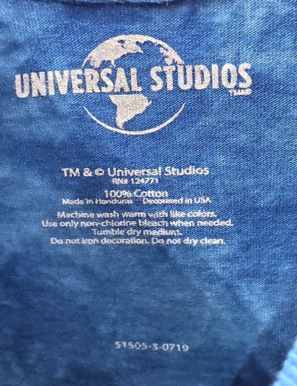 UOR Globe Logo Universal Studios Parks Men's Shirt Blue Tie-Dye Crush