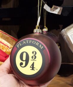 Wizarding World of Harry Potter Universal Studios Parks Holiday Ornament Platform 9 3/4 Burgundy Globe