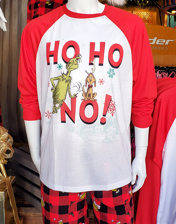 The Grinch Universal Studios Parks Christmas Red Plaid Ho Ho No! Men's Pajamas Set
