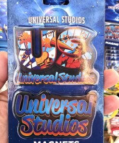 Universal Studios Parks Blue & Orange Logo Wooden Magnet Set