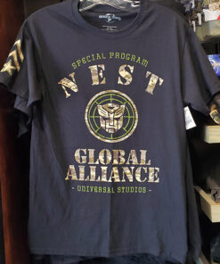 Transformers Universal Studios Parks Exclusive Men's Shirt NEST Camo Global Alliance