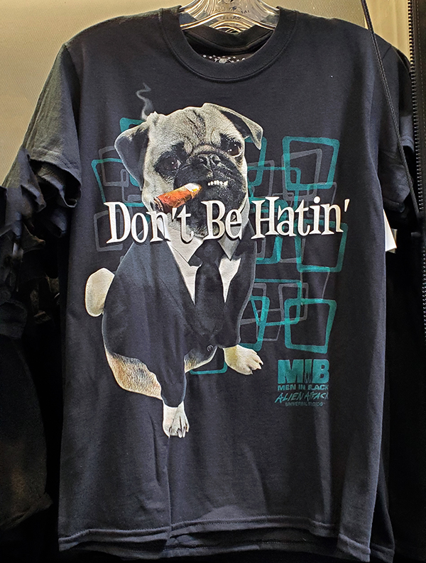 Universal Studios Parks MIB Men in Black Frank the Pug Don't Be Hatin' Mens T-Shirt