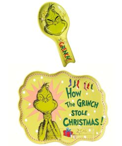 The Grinch Universal Studios Parks How the Grinch Stole Christmas Ceramic Plate & Spoon Rest