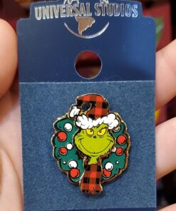 The Grinch Universal Studios Parks Pin Holiday Wreath with Santa Grinch