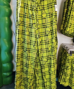 The Grinch Universal Studios Parks Green Face Plaid Mens Pajamas Pants With Pockets