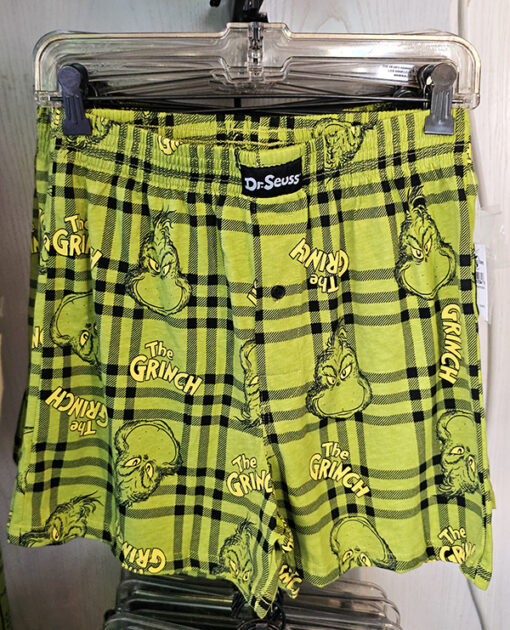 The Grinch Universal Studios Parks Green Face Plaid Men's Boxers Underwear