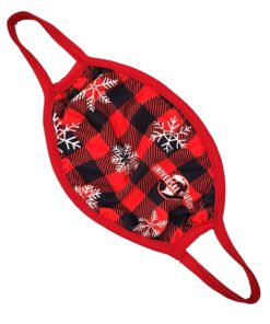 Universal Studios Parks Face Mask - Winter Holiday Red Plaid with Snowflakes