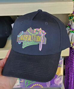 Universal Studios Orlando Florida Mardi Gras 2021 Retro Logo Marquee Beads Adult Hat Cap