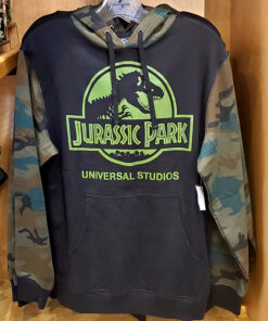 Jurassic Park Universal Studios Parks Camo Raglan Men's Hoodie Sweatshirt