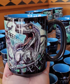 Jurassic World Universal Studios Parks Velocicoaster Raptors Coffee Mug