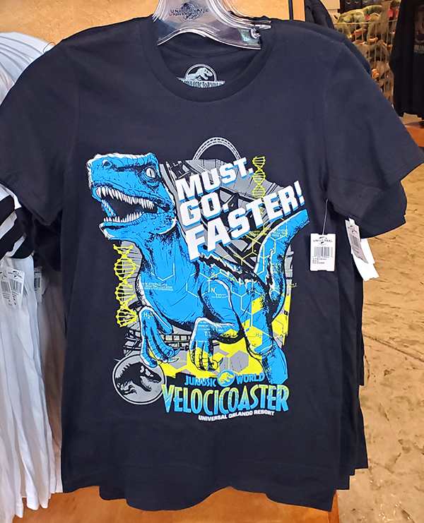 Jurassic World Universal Studios Parks Velocicoaster Raptors Must Go Faster Shirt