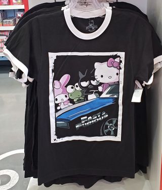 Hello Kitty / Fast and Furious Supercharged Universal Studios Parks Men's Ringer Shirt