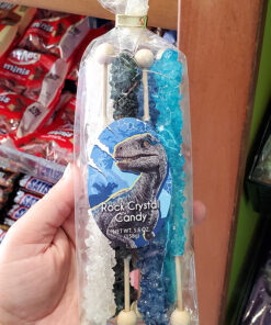 Universal Studios Parks Rock Crystal Candy (1 Pack of 8 Sticks) Jurassic World Velociraptor Blue