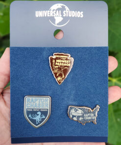 Jurassic World Universal Studios Parks Dinosaurs Badge Sign 3 Pin Set