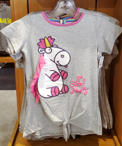 Despicable ME Universal Studios Parks Grey Tie Top Fluffy Unicorn Ladies T-Shirt