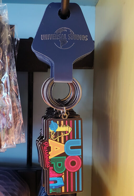 UOAP Universal Studios Parks Orlando Florida Annual Passholder Neon Letters Keychain