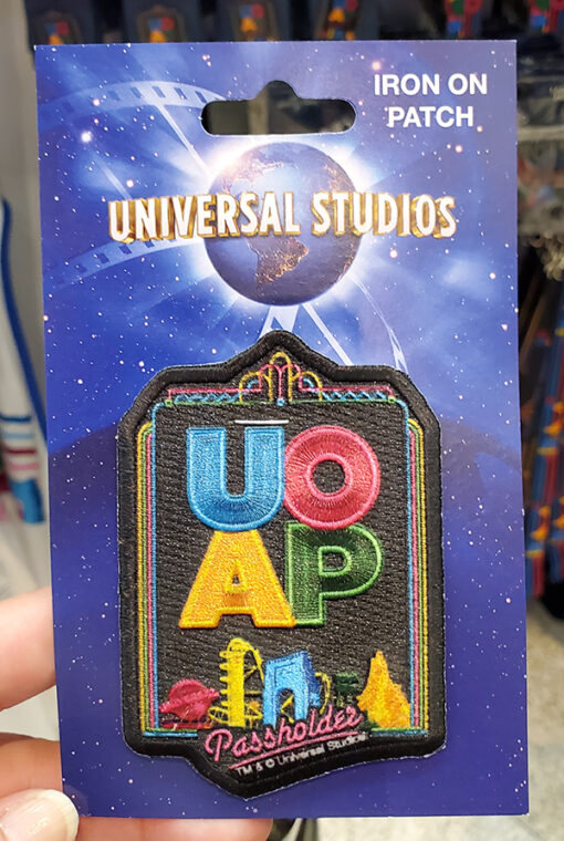 UOAP Universal Studios Parks Orlando Florida Annual Passholder Neon Letters Iron On Patch
