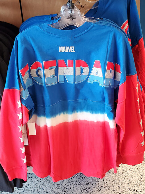 MARVEL Universal Studios Parks Ladies Spirity Jersey Shirt Captain America LEGENDARY