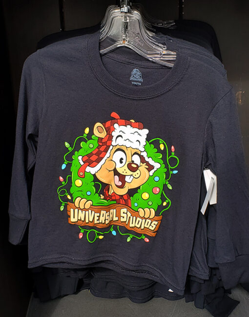 Earl the Squirrel Universal Studios Parks Winter Holiday Youth Long Sleeve Shirt