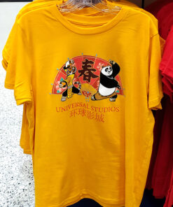 Kung Fu Panda Universal Studios Parks Po and Tigress Golden Yellow Kids Youth Shirt