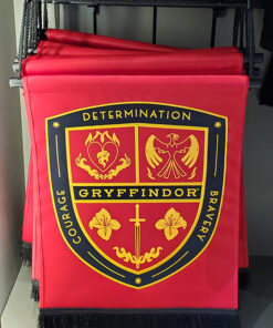 Wizarding World of Harry Potter Universal Studios Parks Hanging Banner - Red Gryffindor Attributes