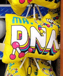 Jurassic World Universal Studios Parks Games Plush Pillow Yellow Mr DNA Logo