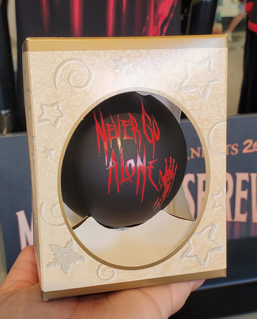 Halloween Horror Nights 2022 Universal Studios Parks Red Black Holiday Ornament Never Go Alone
