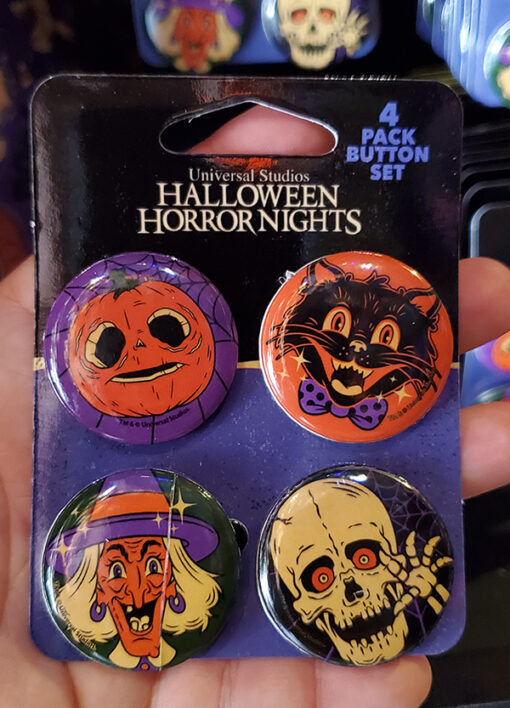 Halloween Horror Nights 2022 Lil' Boo 4 Pack Button Set