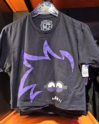 Universal Studios Parks Despicable ME Minions Evil Minion Purple Glitter Ladies Crop T-Shirt