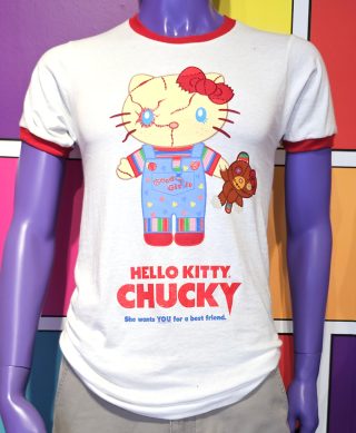 Alternative view of Universal Studios Hello Kitty x Chucky White & Red Ringer T-Shirt