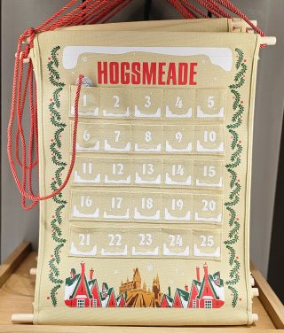 Wizarding World of Harry Potter Universal Studios Hogsmeade for Christmas 2024 Holiday Countdown Wall Scroll
