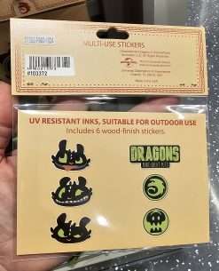 Epic Universe How to Train Your Dragon Isle of Berk Toothless Faces Premium Wood Stickers